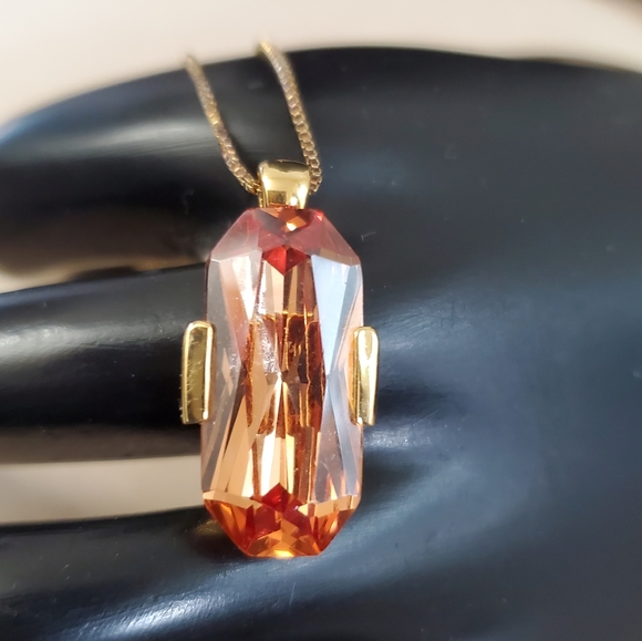 Sterling Silver 925 Princess Cut Citrine Necklace